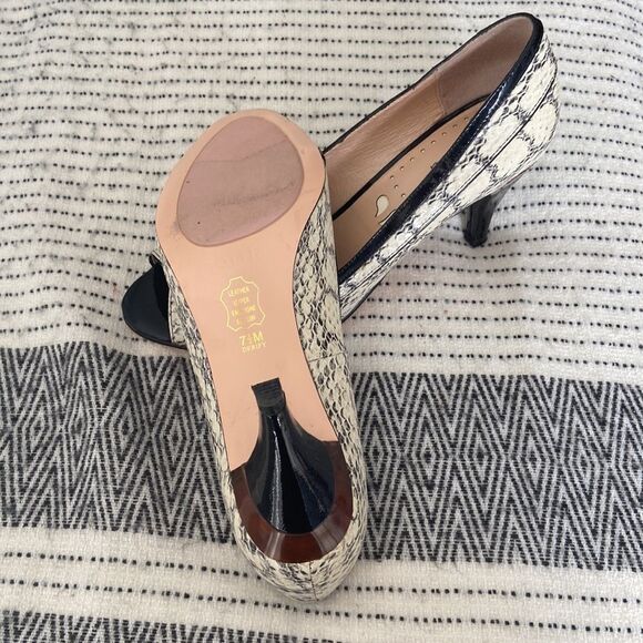 PORTIA Leather Snakeskin Heels Pumps - Picture 5 of 7